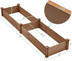 Yaheetech 8x2ft Wooden Horticulture Raised Garden Bed Divisible Elevated - Image 3