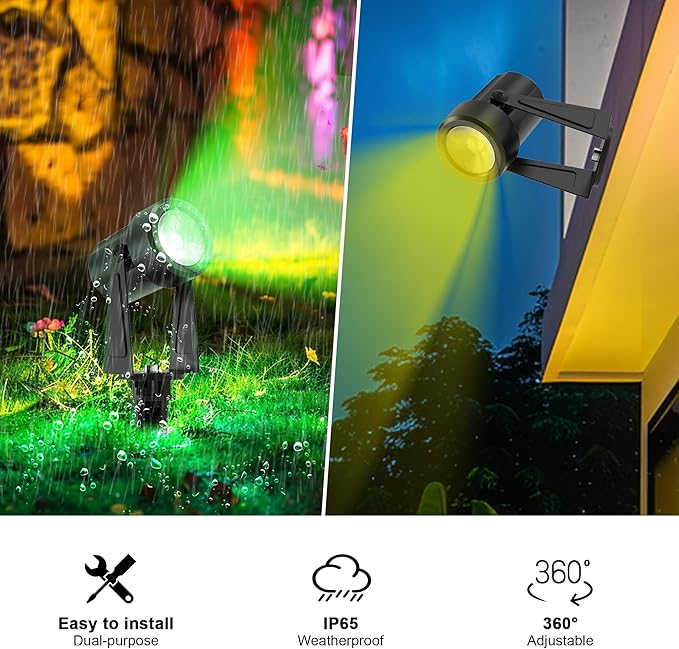 Banord RGBW Color Changing Outdoor Landscape Lighting, 4 Pack Low Voltage LED - Image 3