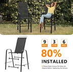 VINGLI Outdoor Bar Chairs Set of 8 – Stackable Outdoor Bar Stools - Image 7