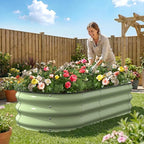 Kesfitt Raised Garden Bed, Oval Open-Bottom Design, 12-Inch Deep - Image 7