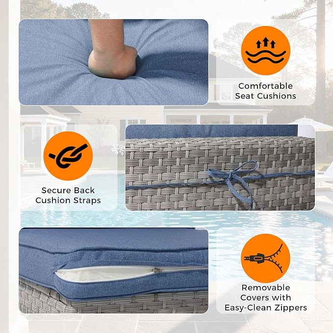 10-Seat Outdoor Wicker Patio Furniture Set - Image 6