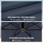 Outsunny 10 ft Offset Patio Umbrella - Image 8