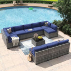 Aoxun 11 Piece Patio Furniture Set Wicker Rattan Patio Conversation Set Outdoor by Aoxun