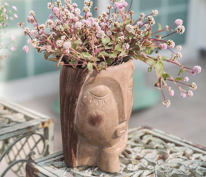 Head Planters for Indoor Plants, Face Flower Pot Head Planter Succulent - Image 3