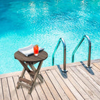 Small Patio Table, Outdoor Folding Side Table, Portable Accent Coffee End Table - Image 8