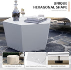 UPHA Outdoor Hexagon Coffee Table, Small Modern Minimalist Accent Tables - Image 5