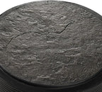 COSIEST Outdoor Side Table Black, Round MgO Concrete Side Table, Lightweight - Image 4