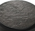 COSIEST Set of 2 Outdoor Side Table Black, Round MgO Concrete Side Table - Image 7