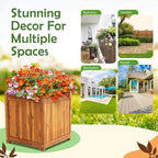 Idzo Set of 2 Hardwood Outdoor Flower Box, Durable Acacia Wood Flower Boxes - Image 8
