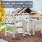 HDPE Dining Table Set for 10, 12-Piece Outdoor Table and Chairs Include 10 - Image 2