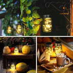 GIGALUMI Solar Mason Jar Lights, 12 Pack 30 Led String Fairy Lights Garden - Image 3