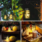 GIGALUMI Hanging Mason Jar Solar Lights, 6 Pack 30 Led Hanging Solar Lanterns - Image 3