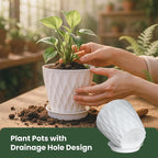 Flower Pots, 7/6.5/6/5.5/5/4.5/4 inch Plastic Plant Pots, 7 Pack Planter - Image 5