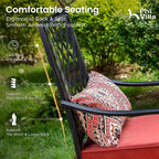 PHI VILLA Outdoor Swivel Bar Stools Set of 2, Counter Height Patio Chairs - Image 7