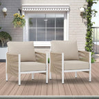 Aluminum Outdoor Sofa Armchair, HDPE Rope Patio Couch by Oasbira