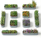 10-Pack 18” Tall Galvanized Raised Garden Beds – Compact Backyard Garden Layout by Annoell