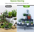 3 Tier Plant Stand Semi-Circular Flower Pot Organizer Rack Quarter Round Plant - Image 7