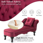 Merax 62'' Velvet Chaise Lounge Indoor - Image 4