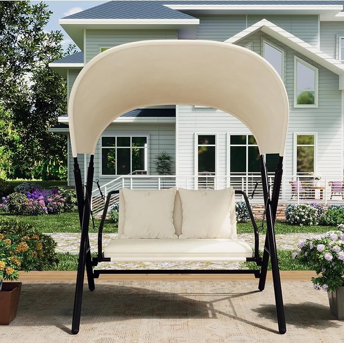 AECOJOY 2 Seat Outdoor Patio Swing Chair - Image 7