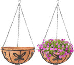 Hanging Baskets Planter for Plants, 2 Pack 8 Inch Round Metal Wire Hanging by ARVINKEY