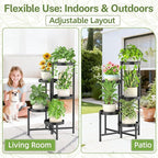 iDavosic.ly Plant Stand with Garden Tools, 5 Tier Corner Metal Flower Display - Image 9