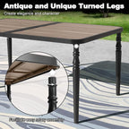 NUU GARDEN Patio Dining Table for 6, 61” x 37” Large Rectangle Metal Table - Image 8