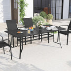 Tangkula 76" x 36" Metal Patio Dining Table - Image 4