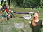 Hammock Outdoor 2 People 220x150cm Total Length 330cm Load 300kg Canvas Cotton - Image 3