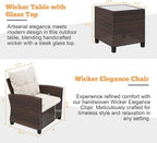 Shintenchi 3 Pieces Patio Furniture Set 3 Pieces PE Rattan Wicker Chairs - Image 3