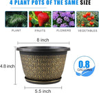 8 Inch Plant Pots, 4 Pack Flower Pot Outdoor - Image 3