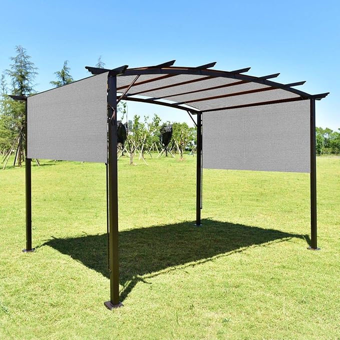 Eden's Decor Straight Flat-Edged Sun Shade Sail Rectangular 14' x 16' Grey - Image 6