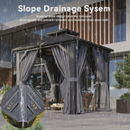 Aoxun 8'x8' Hardtop Gazebo, Aluminum Frame Canopy - Image 4