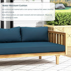 Merax Outdoor Acacia Wood Daybed, 3 Seater Day Bed Couch Sofa - Image 5