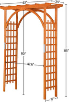 Yaheetech 85in Wooden Garden Trellis Horticulture Garden Arch Arbor - Image 3