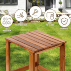 Utoplike Teak Outdoor Side Table - Image 8