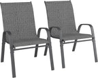 Patio Chairs Set of 2, Outdoor Dining Chairs Stackable - Image 7