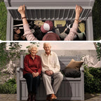 80 Gallon Outdoor Storage Bench Deck Box Waterproof Lockable, Outdoor Storage - Image 7