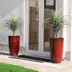 Glitzhome 23.5" H Oversized Tall Planter, Gradient Red Faux Ceramic Finish - Image 4
