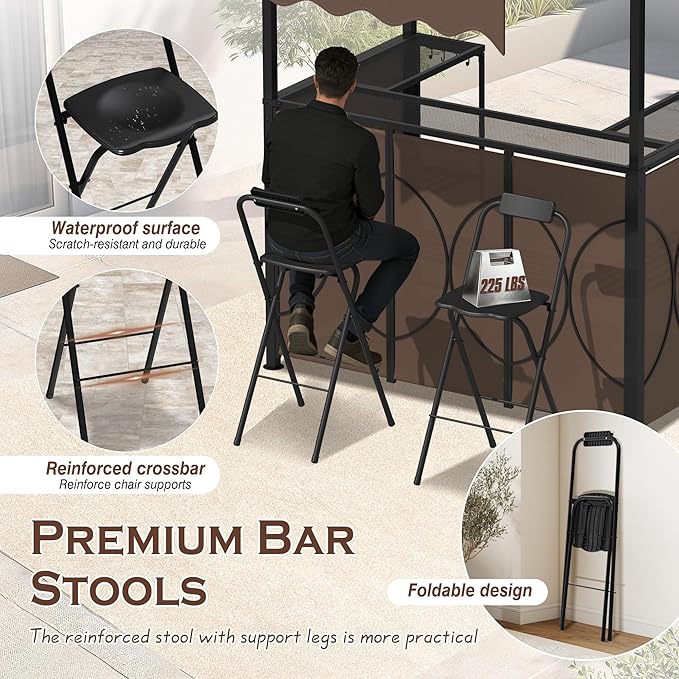 Grepatio 3 Piece Patio Bar Set - Image 7
