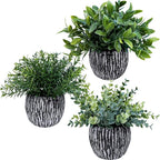 Winlyn Set of 3 Artificial Potted Plants Faux Eucalyptus Rosemary Boxwood - Image 4