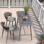 PURPLE LEAF Outdoor Rectangular Counter Height Dining Table Aluminum Kitchen by PURPLELEAF