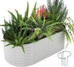 Galvanized Metal Planter Round Raised Garden Bed Kit by ZFHgarden