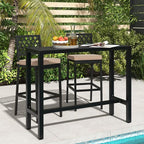 COSTWAY 3 Piece Outdoor Bar Table and Chairs Set, Metal Patio Bar Table Set - Image 2