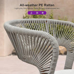 PURPLE LEAF 5 Pieces Round Patio Dining Set Outdoor Furniture - Image 2