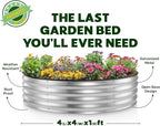 Round Galvanized Raised Garden Bed // 4×4×1 ft Galvanized Raised Garden Beds - Image 4