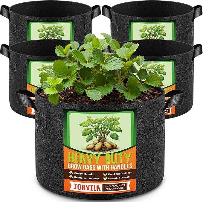 5 Pack 10 Gallon Grow Bags, Thickened Nonwoven Fabric Planter Pots by Unknown