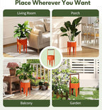 Planter with Stand, Metal 2 in 1 Portable Planter with Grow Bags & Handle - Image 4