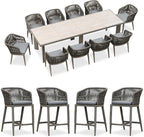PURPLE LEAF 11 Pieces Outdoor Dining Table and Chairs Set Patio Dining Set by PURPLELEAF