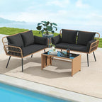 Tangkula Patio Wicker Loveseat, Outdoor Rattan 2-Seat Cushioned Sofa - Image 4