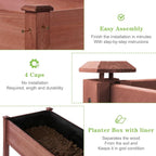 Raised Garden Bed with Legs, Outdoor Wood Elevated Planter Box, Thick Legs - Image 6